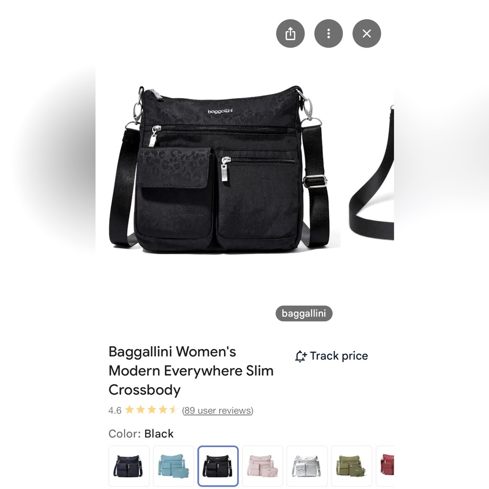 Baggallini Black Modern Crossbody Bag